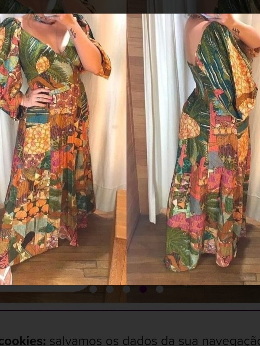 NWT Farm Rio Prainha Tropical Botanical Maxi Dress Size P Small New - Picture 3 of 10